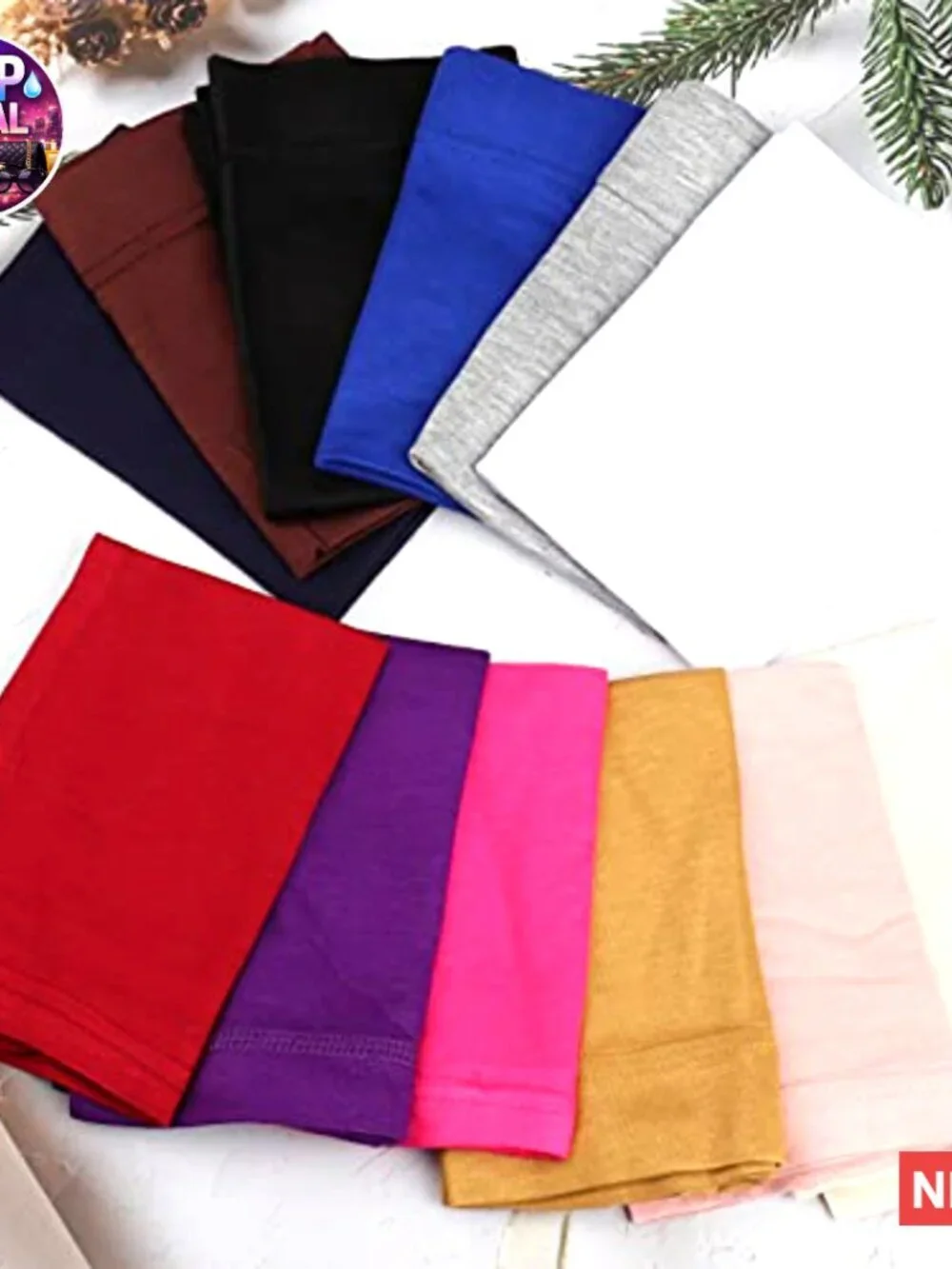 Spandex Hijab Under Caps, 12-Pack Unisex Stretch Head Wraps